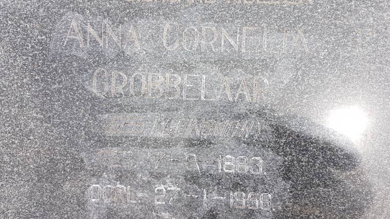 GROBBELAAR Anna Cornelia nee KLEINSMITH 1883-1956
