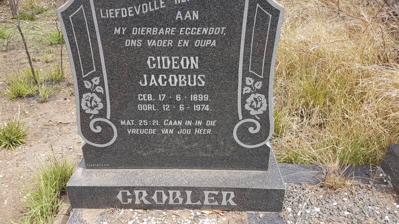 GROBLER Gideon Jacobus 1899-1974