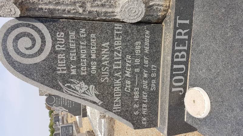 JOUBERT Susanna Hendrika Elizabeth nee MEYER 1883-1969