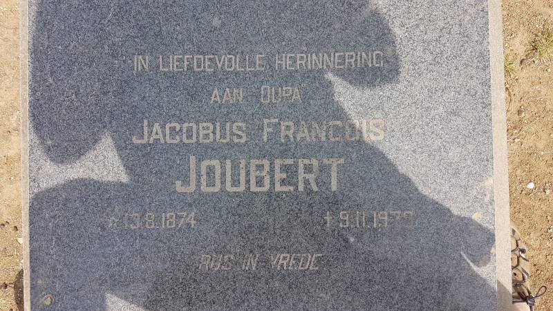 JOUBERT Jacobus Francois 1874-1979