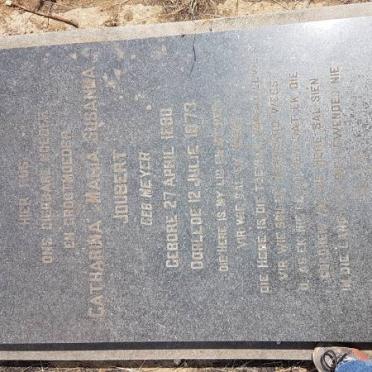 JOUBERT Catharina Maria Susanna nee MEYER 1880-1973