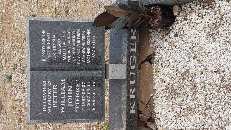 KRUGER Peter William John 1957-2007