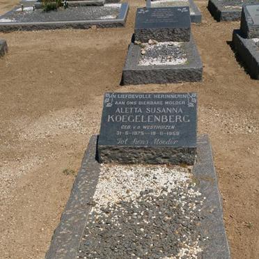 KOEGELENBERG Aletta Susanna nee V.D. WESTHUIZEN 1875-1959