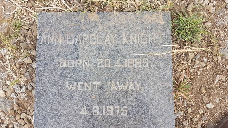 KNIGHT Ann Barclay 1889-1975