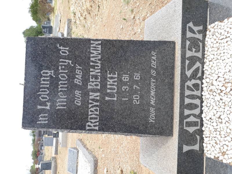 LOUBSER Robyn Benjamin Luke 1961-1961