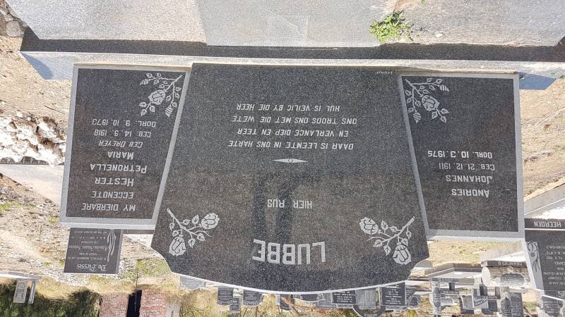 LUBBE Andries Johannes 1911-1975 &amp; Hester Petronella Maria DREYER 1918-1973