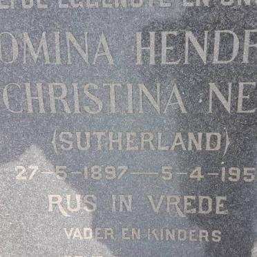 NEL Jacomina Hendriena Christina nee SUTHERLAND 1897-1957