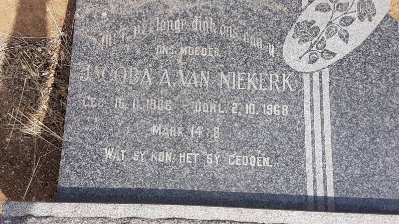 NIEKERK Jacoba A., van 1886-1968