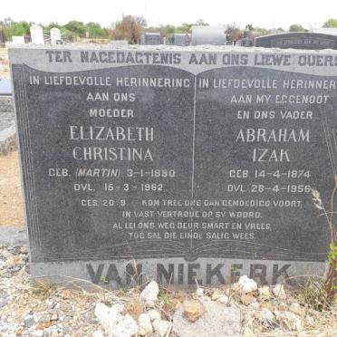 NIEKERK Abraham Izak, van 1874-1956 &amp; Elizabeth Christina MARTIN 1880-1962