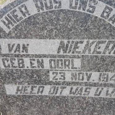NIEKERK Baba, van 1946-1946