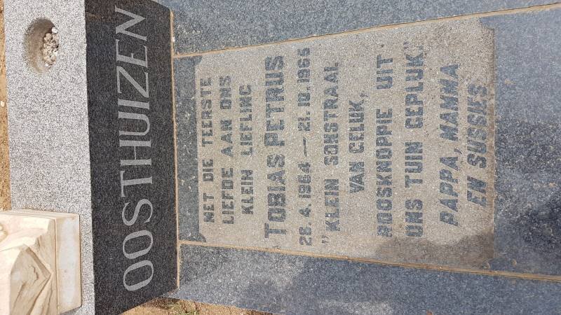 OOSTHUIZEN Tobias Petrus 1964-1965