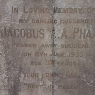 PHAAL Jacobus A.A. -1953