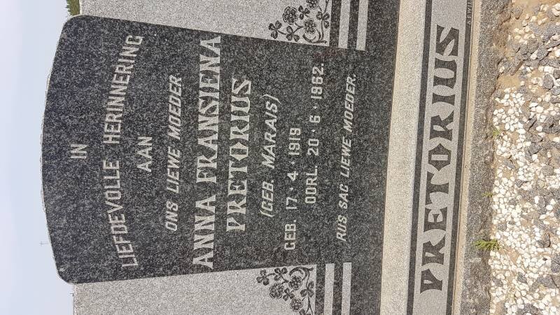 PRETORIUS Anna Fransiena nee MARAIS 1919-1962