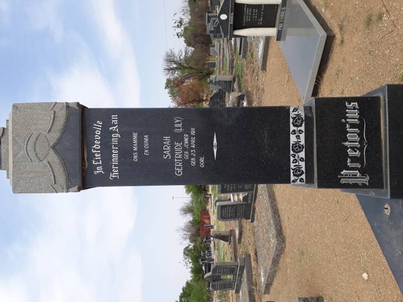 PRETORIUS Sarah Gertrude nee JENNER 1911-