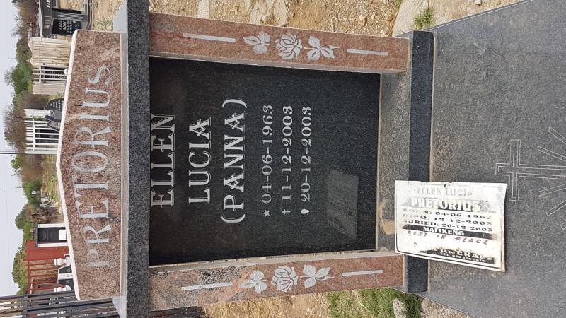 PRETORIUS Ellen Lucia 1963-2003