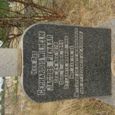 PIENAAR Gerhardus Wilhelm Jacobs 1878-1949