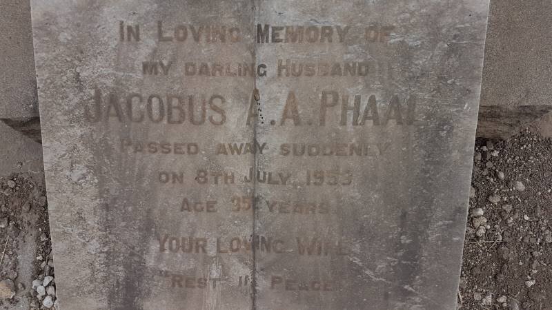 PHAAL Jacobus A.A. -1953