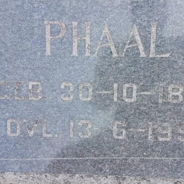 PHAAL Jan Lodewicus 1889-1958