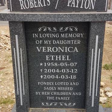 PAYTON Veronica Ethel, ROBERTS 1958-2004