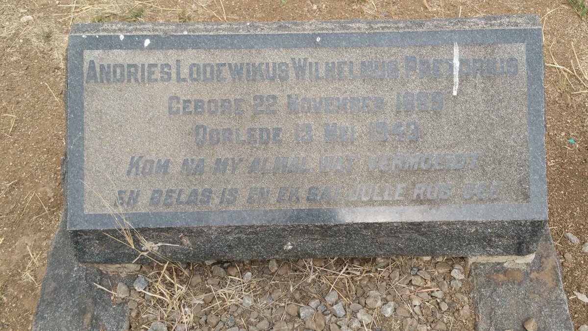 PRETORIUS Andries Lodewikus Wilhelmus 1869-1943