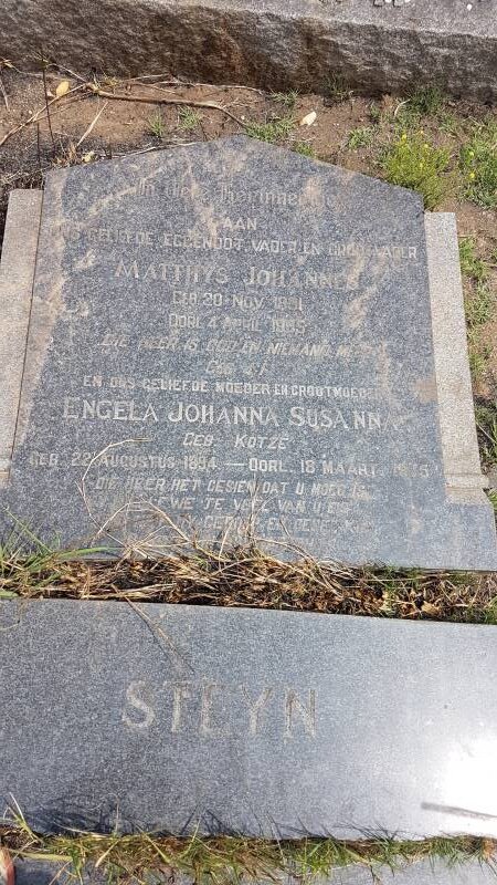 STEYN Matthys Johannes 1881-1965 &amp; Engela Johanna Susanna KOTZE 1894-19?5