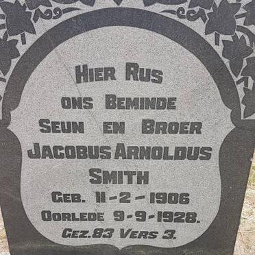 SMITH Jacobus Arnoldus 1906-1928