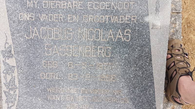 SASSENBERG Jacobus Nicolaas 1877-1956