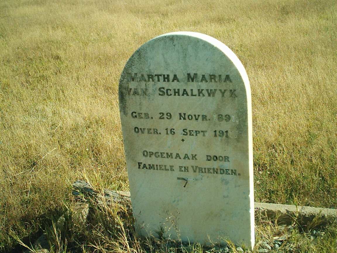 SCHALKWYK Martha Maria, van 1891-1911