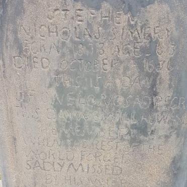 SIMER? Stephen Nicholas 1873-1936