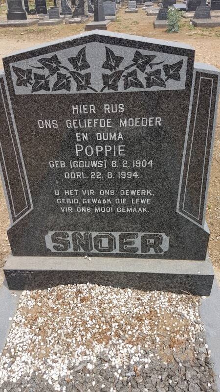 SNOER Poppie nee GOUWS 1904-1994