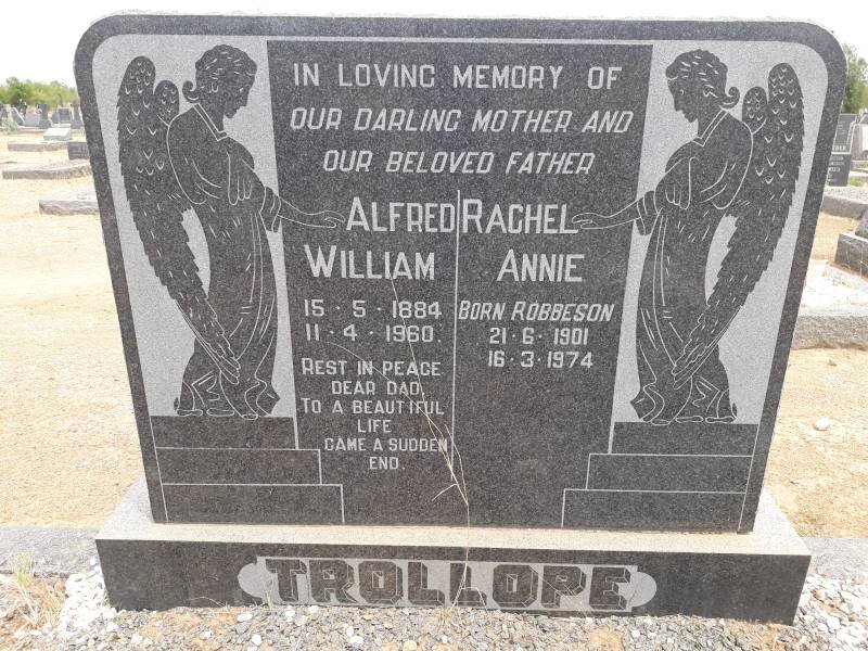 TROLLOPE Alfred William 1884-1960 &amp; Rachel Annie ROBBESON 1901-1974