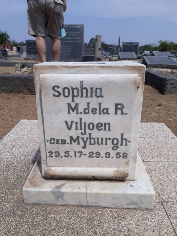 VILJOEN Sophia M. de la R. nee MYBURGH 1917-1958