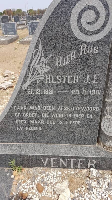 VENTER Hester J.E. 1931-1961