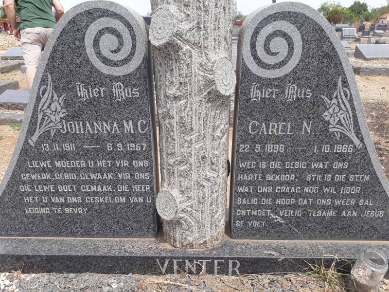 VENTER Carel N. 1898-1966 &amp; Johanna M.C. 1911-1957