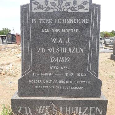 WESTHUIZEN W.A.J., v.d. nee NEL 1894-1958