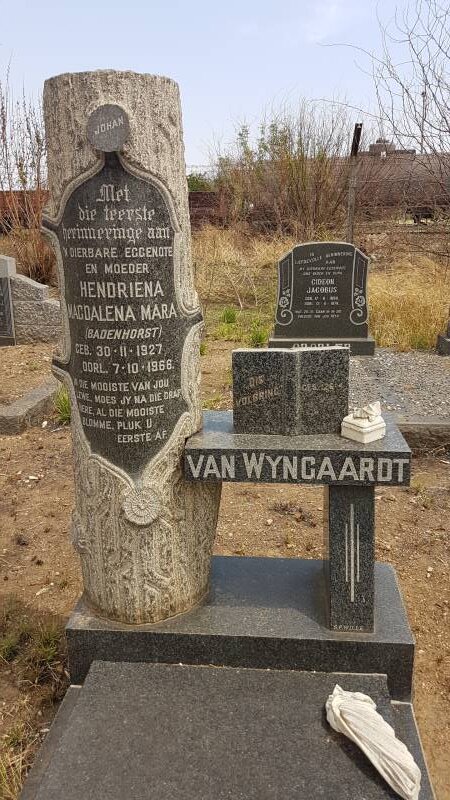 WYNGAARDT Hendriena Magdalena Mara, van nee BADENHORST 1927-1966