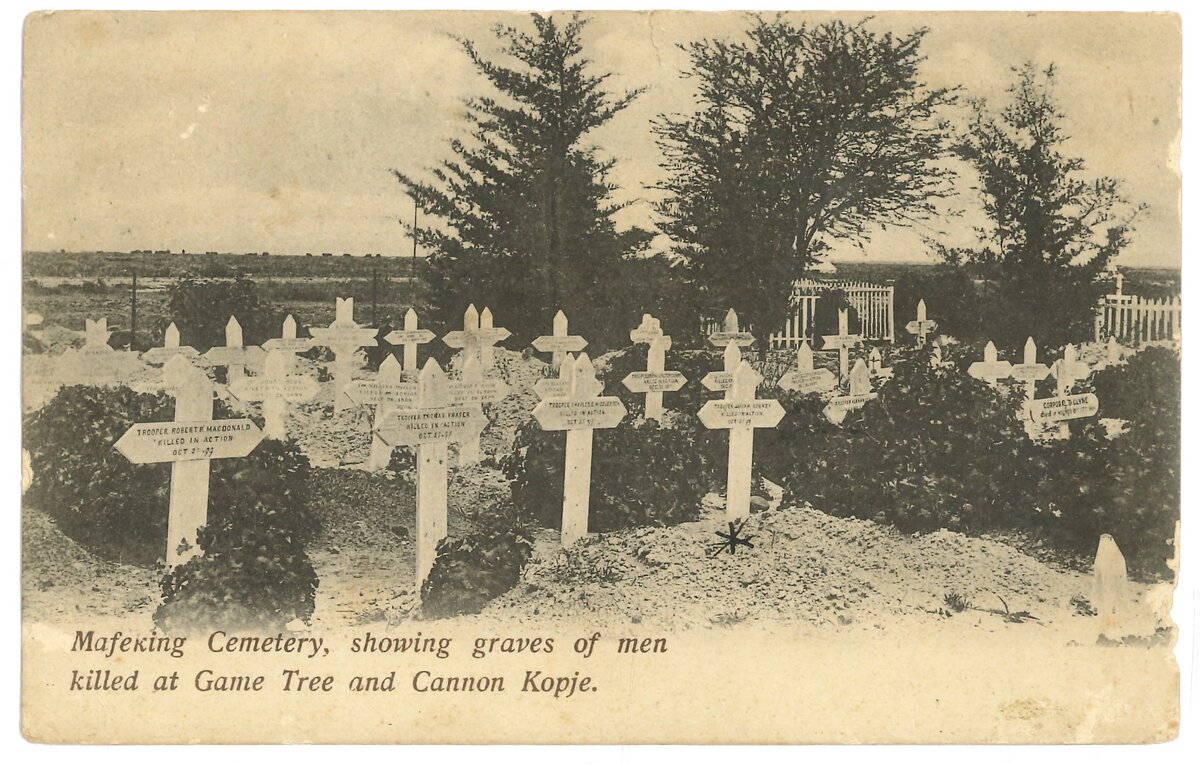 1. Postcard - Mafeking cemetery during Anglo Boer War
