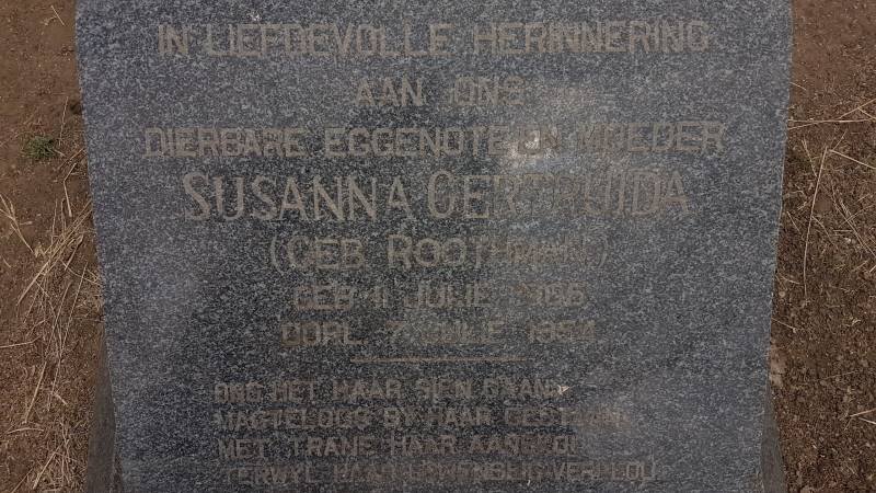 ? Susanna Gertruida nee ROOTHMAN 1906-1954