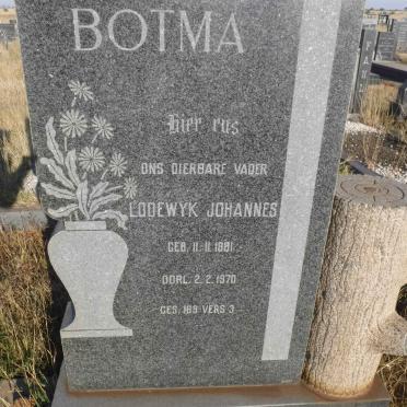 BOTMA Lodewyk Johannes 1881-1970