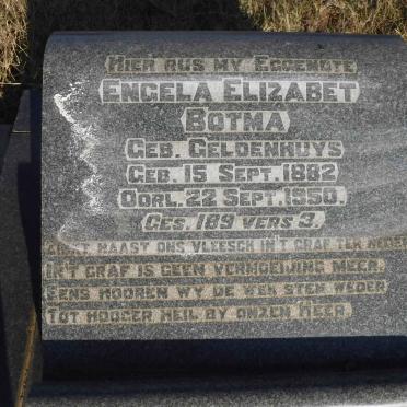 BOTMA Engela Elizabet nee GELDENHUYS 1882-1950