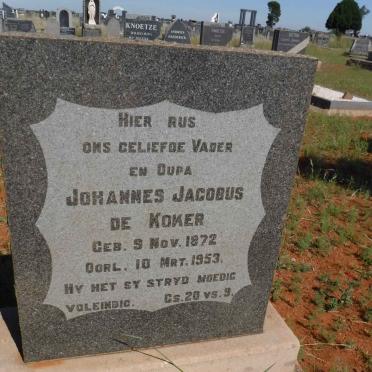 KOKER Johannes Jacobus, de 1872-1953