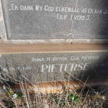 PIETERSE Ferdinand Lukas Johannes 1892-1956 &amp; Elisabetha Catharina VAN TONDER 1892-1956