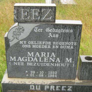 PREEZ Andries Ignatius P., du 1915-1997 &amp; Maria Magdalena M. BEZUIDENHOUT 1932-1984