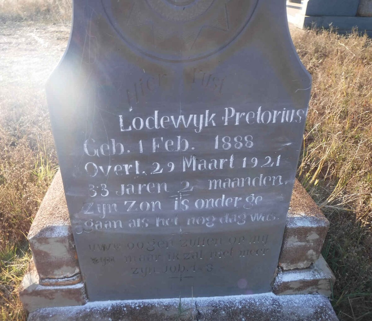 PRETORIUS Lodewyk 1888-1921