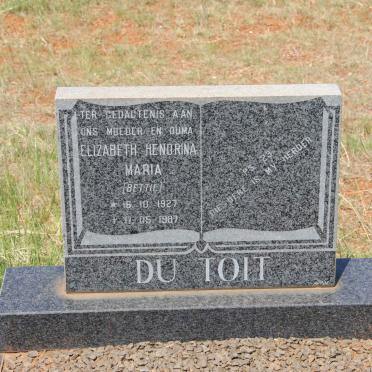 TOIT Elizabeth Hendrina Maria, du nee DU PLOOY 1927-1987