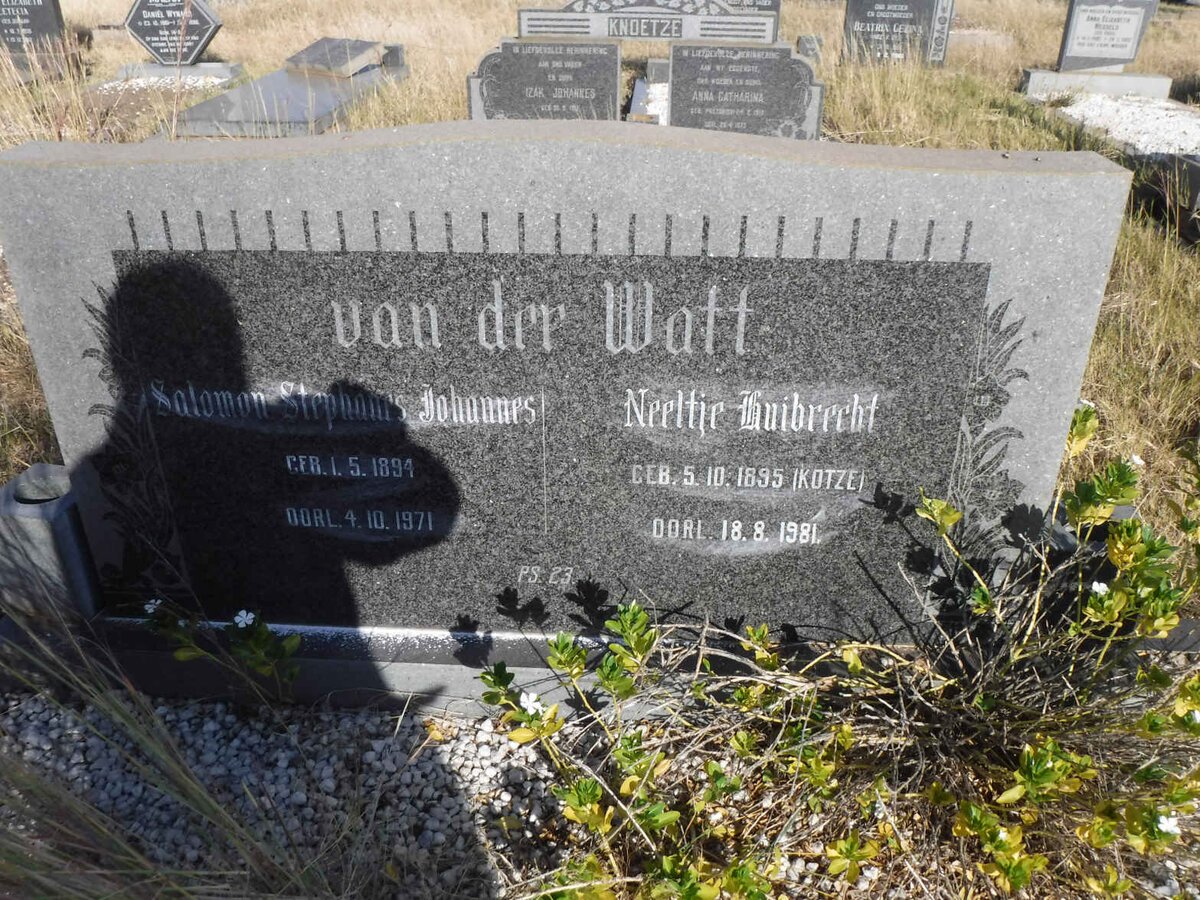 WATT Salomon Stephanus Johannes 1894-1971 &amp; Neeltje Huibrecht KOTZE 1895-1981
