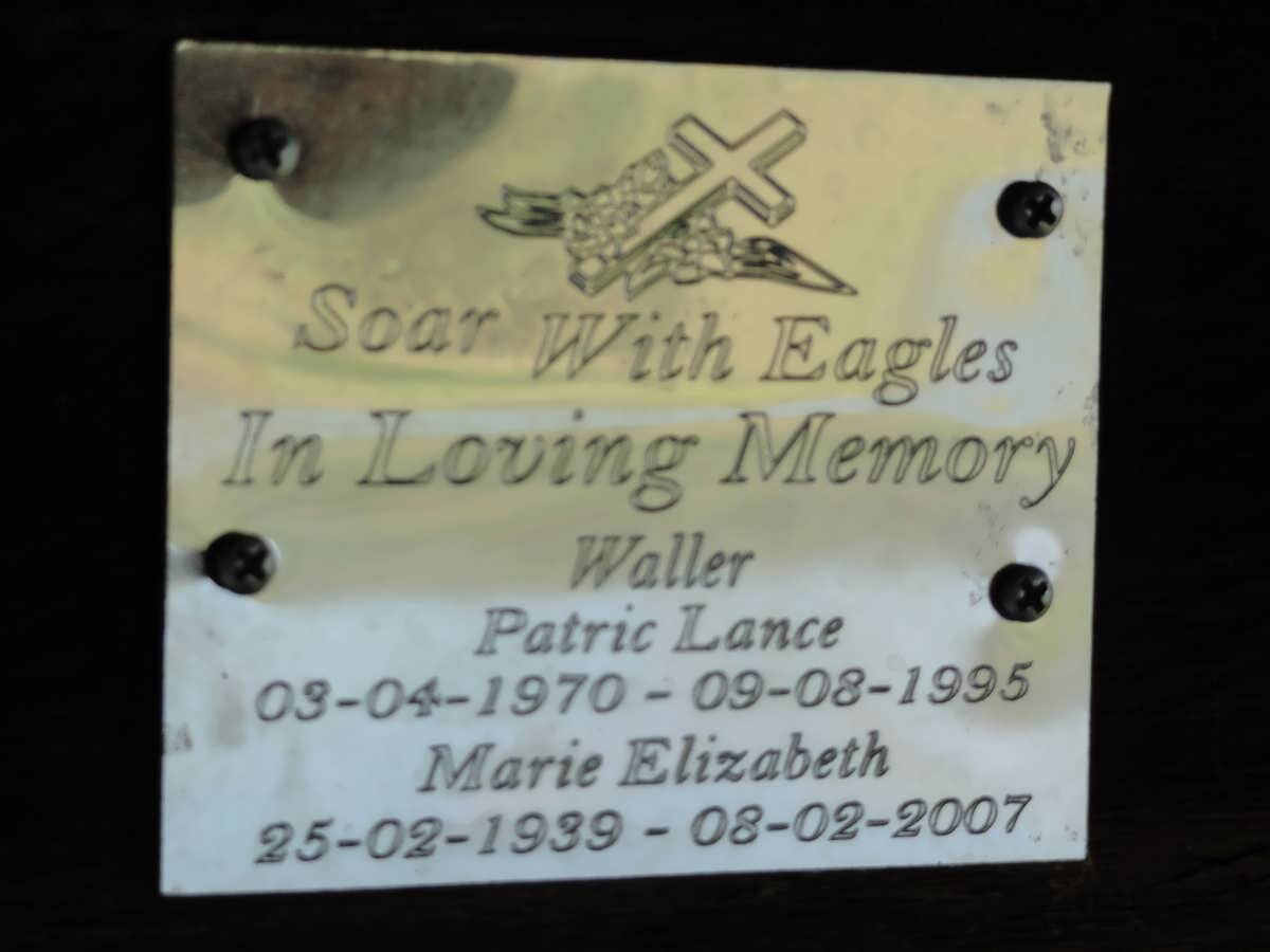 WALLER Marie Elizabeth 1939-2007 :: WALLER Patric Lance 1970-1995