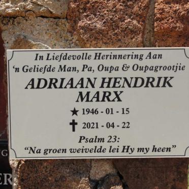 MARX Adriaan Hendrik 1946-2021