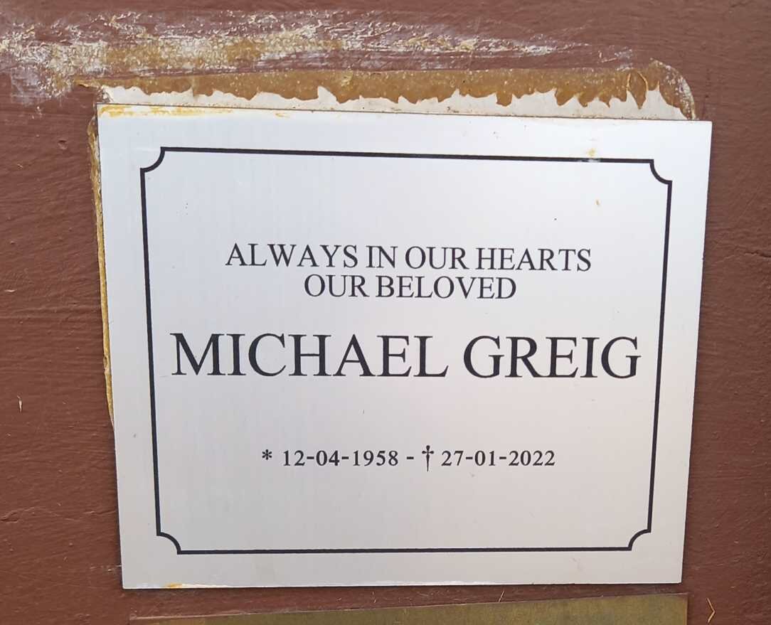 GREIG Michael 1958-2022