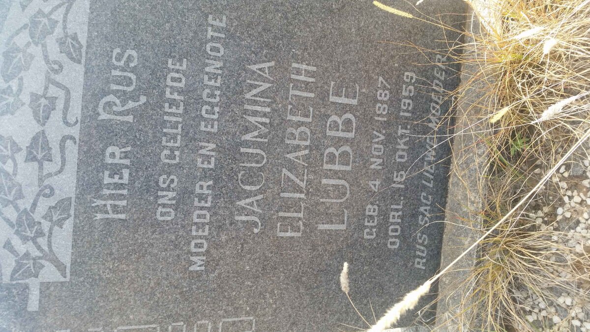 LUBBE Jacumina Elizabeth 1887-1959